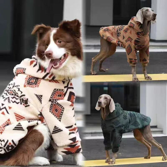 Jaket Musim Dingin Bulu Domba Arktik Tebal Hangat untuk Anjing Ras Besar