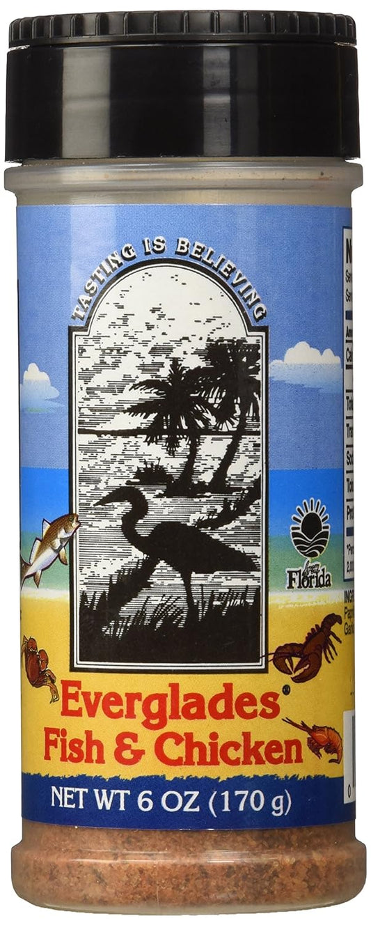 Everglades Fish & Chicken Seasoning 6 oz. Land & Sea Blend Made in USA 6-Pack