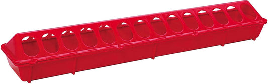 Little Giant 20" Plastic Flip-Top Poultry Ground Feeder, Red Chickens Birds 2-Pack