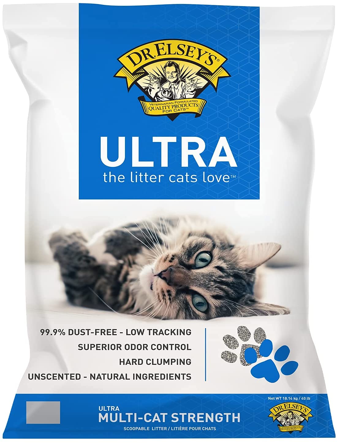 Dr. Elsey's Ultra Premium Clumping Cat Litter, 99% Dust-Free, Low Tracking, Superior Odor Control, Unscented & Natural Ingredients