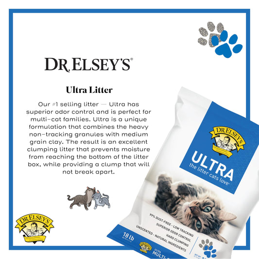 Dr. Elsey's Ultra Premium Clumping Cat Litter, 99% Dust-Free, Low Tracking, Superior Odor Control, Unscented & Natural Ingredients
