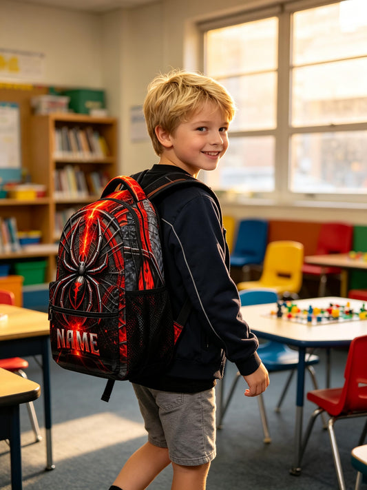 Purgmipth Custom Kids Backpack with Name for Boys Girls, Back to School 18" School Bag Sets with Lunch Bag