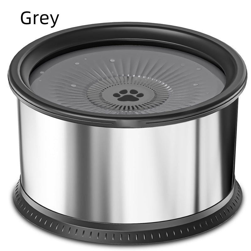 Stainless Steel Large Capacity Pet Non-slip Splash-proof Water Bowl