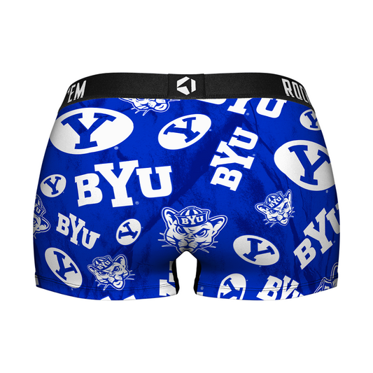 Women's Boy Shorts - BYU Cougars - Logo All-Over