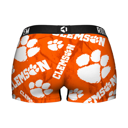Women's Boy Shorts - Clemson Tigers - Logo All-Over