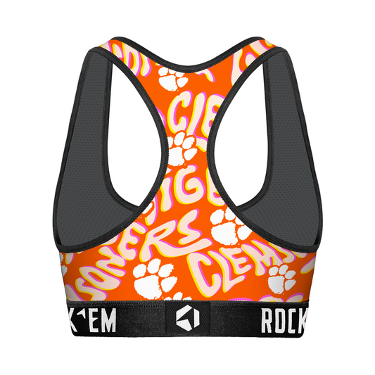 Women's Sports Bra - Clemson Tigers - Twisted Wordmark