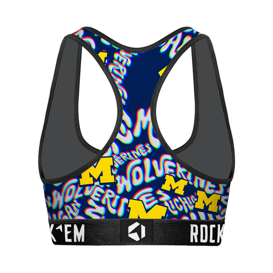 Women's Sports Bra - Michigan Wolverines - Twisted Wordmark