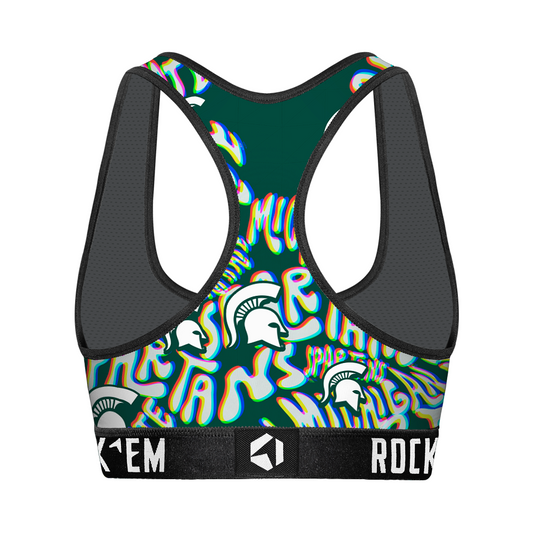 Women's Sports Bra - Michigan State Spartans - Twisted Wordmark