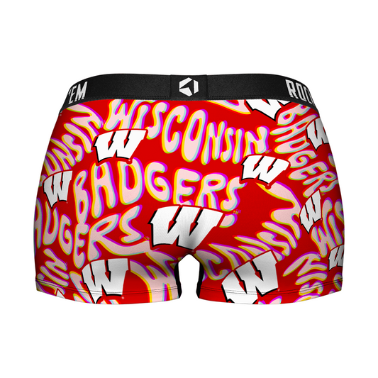 Women's Boy Shorts - Wisconsin Badgers - Twisted Wordmark