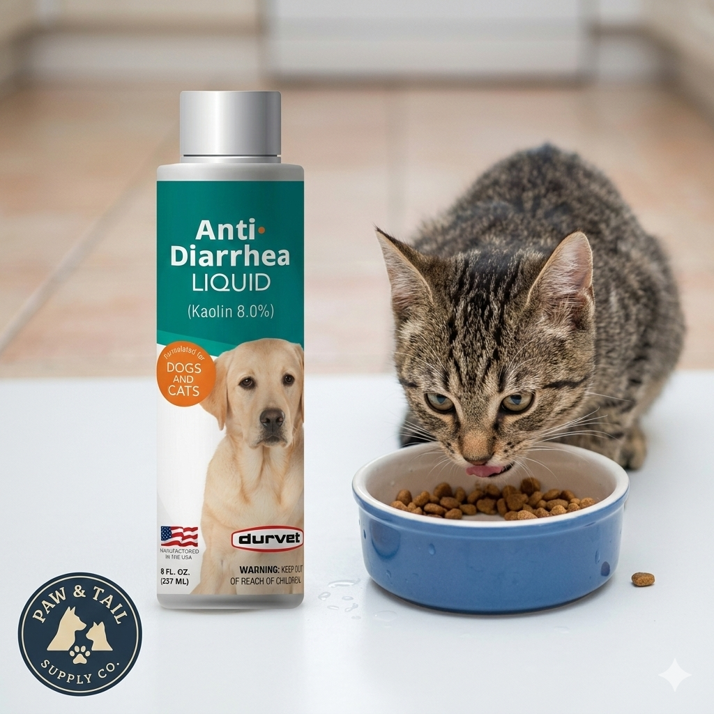Durvet Kaolin Cairan Anti-Diare 8 ons. Dukungan Elektrolit Anjing & Kucing
