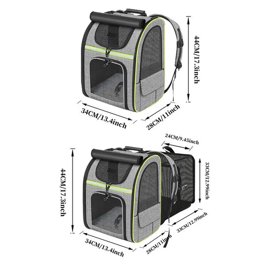 Cat Carrier Backpacks Expandable Cat Backpack with Shade Cover, Breathable Mesh Pet Carrier Backpack Bag for Travel Hiking Campi