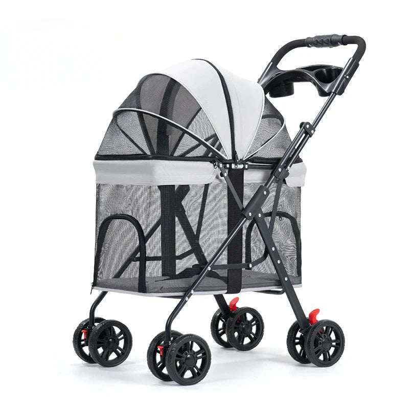 Breathable Pet Dog Cat Stroller Lightweight Folding Portable Features Ventilated Design for Medium Dogs and Cats Dog Carrier
