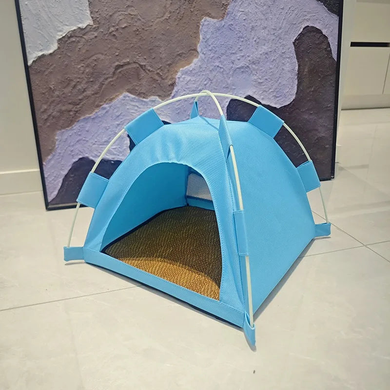 Pet Teepee Durable Floor Mat Dog & Cat House for Indoor/Outdoor Camping Comfortable for Pets Foldable Cat Bed and Dog Bed cage