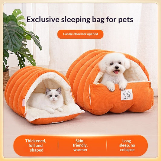 Tempat Tidur Kucing Pagar Tiga Dimensi Tebal Tahan Musim Dingin untuk Kehangatan