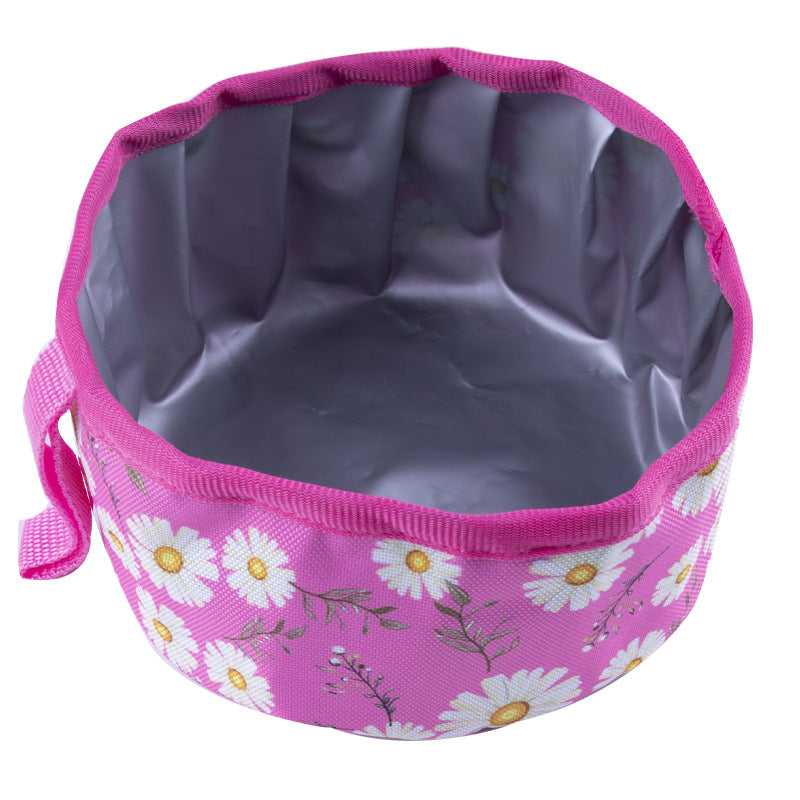 Oxford Cloth Outdoor Portable Folding Food Basin