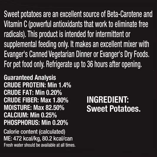 Evanger's Complements Grain Free All Life Stages Sweet Potato Wet Dog & Cat Can (12.5oz)