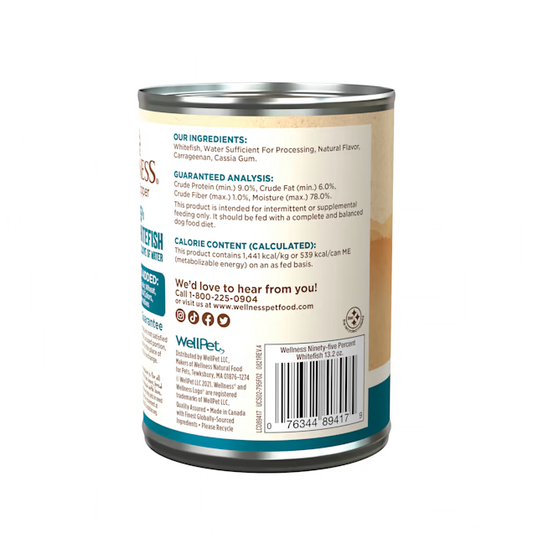 Wellness Adult 95% Whitefish Wet Dog Food (13.2oz)