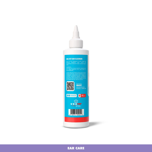 UBAVET Larutan Pembersih Telinga Hewan untuk Anjing & Kucing – (4 fl oz / 120ml)