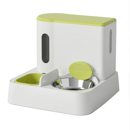 Cat Automatic Pet Feeder Water Dispenser Integrated Double Bowl Drinking Pet