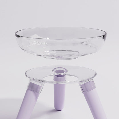Pet Cat And Dog Feeding Bowl Household Cat And Dog Drinking Water Anti-knock Feeder Transparent Glass Bowl Cat Bowl