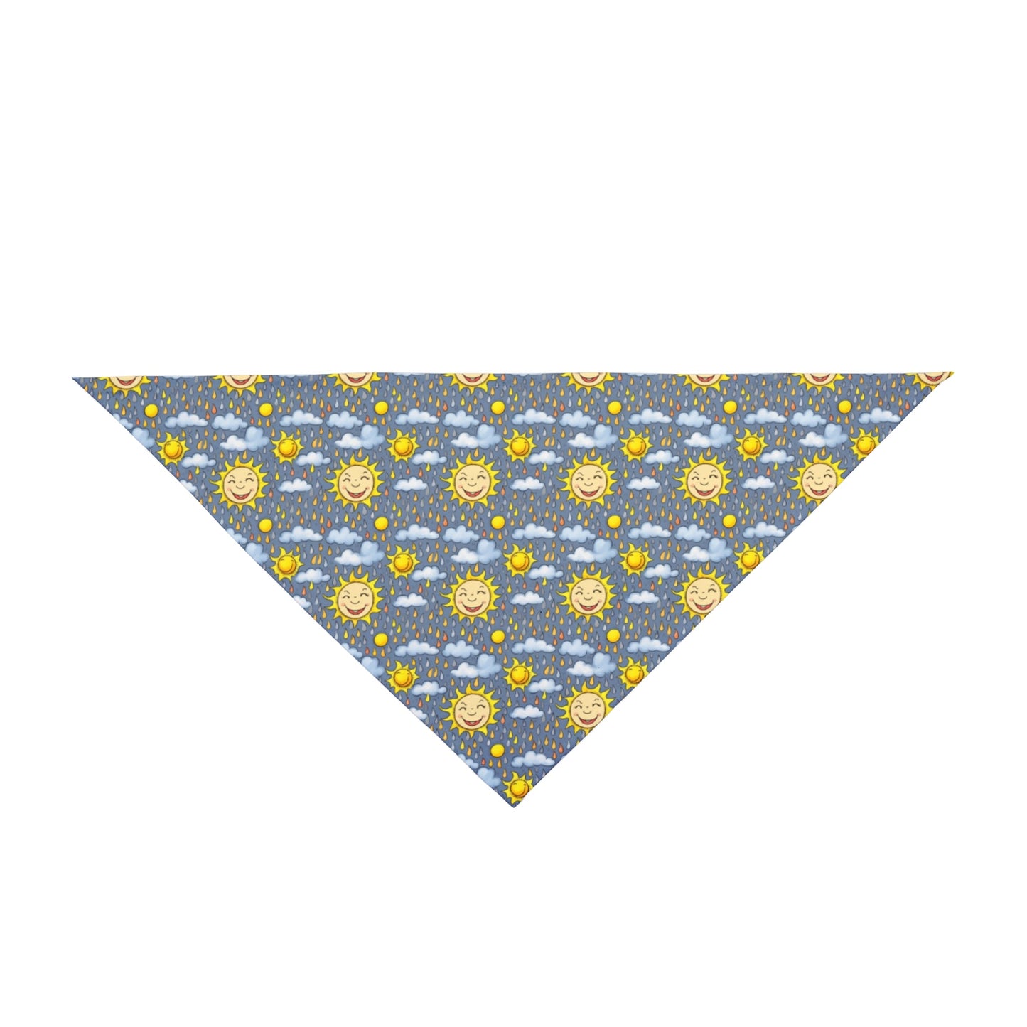 Smiling Suns in a Rainy Sky Pattern - Pet Bandana Pet Zen