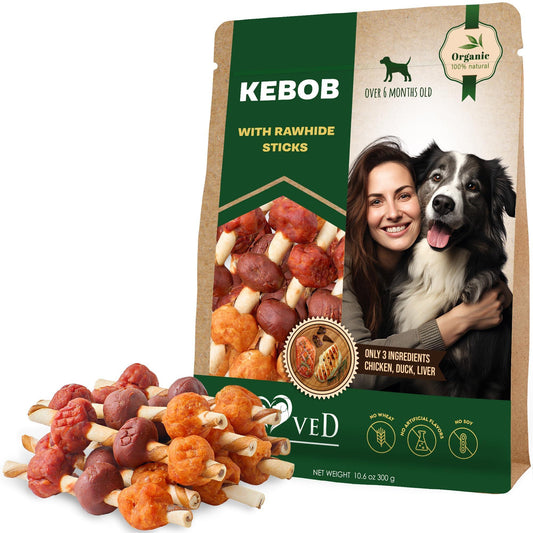 Camilan Kunyah Tulang Mentah untuk Anjing Bebek & Ayam Kualitas Konsumsi Manusia 10,6 oz