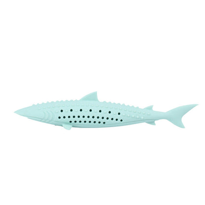 Cat Chewing Shark Funny Cat Stick Mint Clean Teeth Molar Stick Silicone Fish Toy