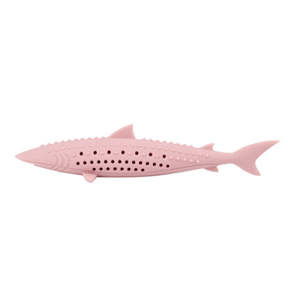 Cat Chewing Shark Funny Cat Stick Mint Clean Teeth Molar Stick Silicone Fish Toy
