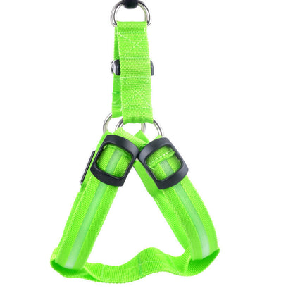 Dog Leashing Vest With Led Illuminated Chest Back