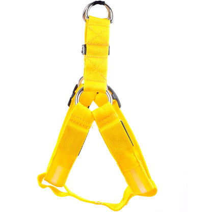 Dog Leashing Vest With Led Illuminated Chest Back