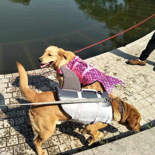 Pet Life Jacket Shark Mermaid Swimsuit