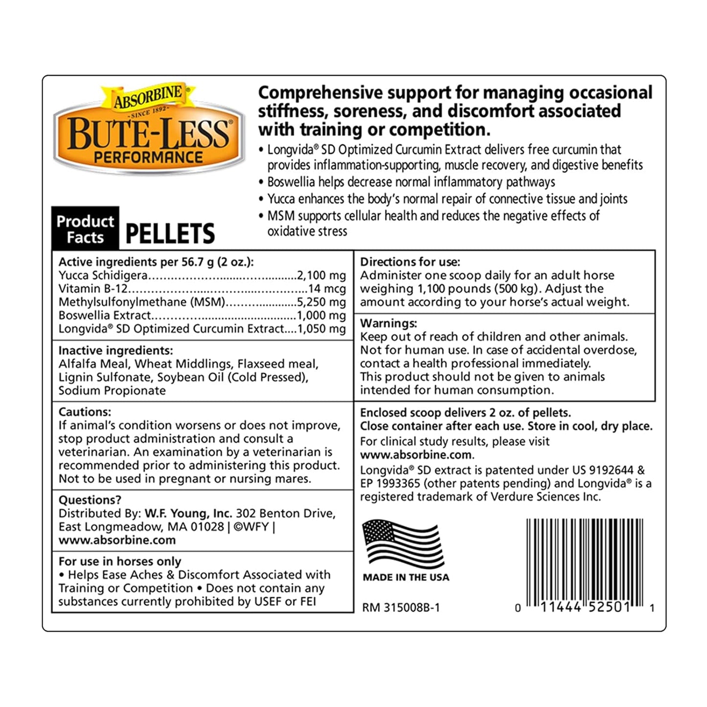 Pelet Penunjang Kenyamanan & Pemulihan Performa Bute-Less Absorbine 3,75 lbs.