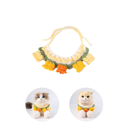 Bellflower Scarf-Kuning untuk Kucing Anjing & Hewan Peliharaan