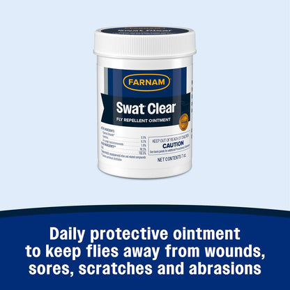 Farnam Swat Clear Fly Repellent Ointment 7 oz. Horses Dogs Wounds Ears Protection