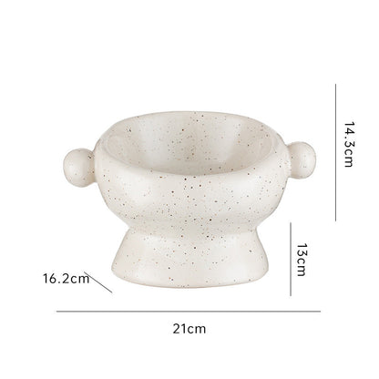 Pet Cat Anti-flip Flat Mouth Ceramic Bowl