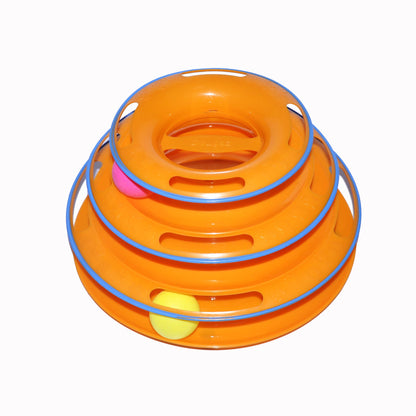 Spray-painted cat three-layer play plate