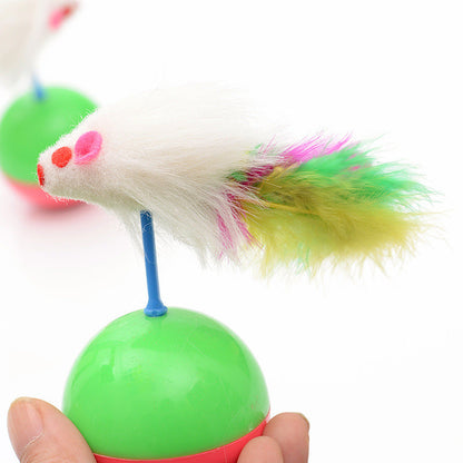 Mouse tumbler real rabbit cat toy