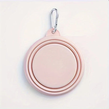 Hanging Dog Pet Folding Silicone Bowl Outdoor Travel Portable Food Water Container Feeding Tray Bowl Macaron Color Pet Supplies