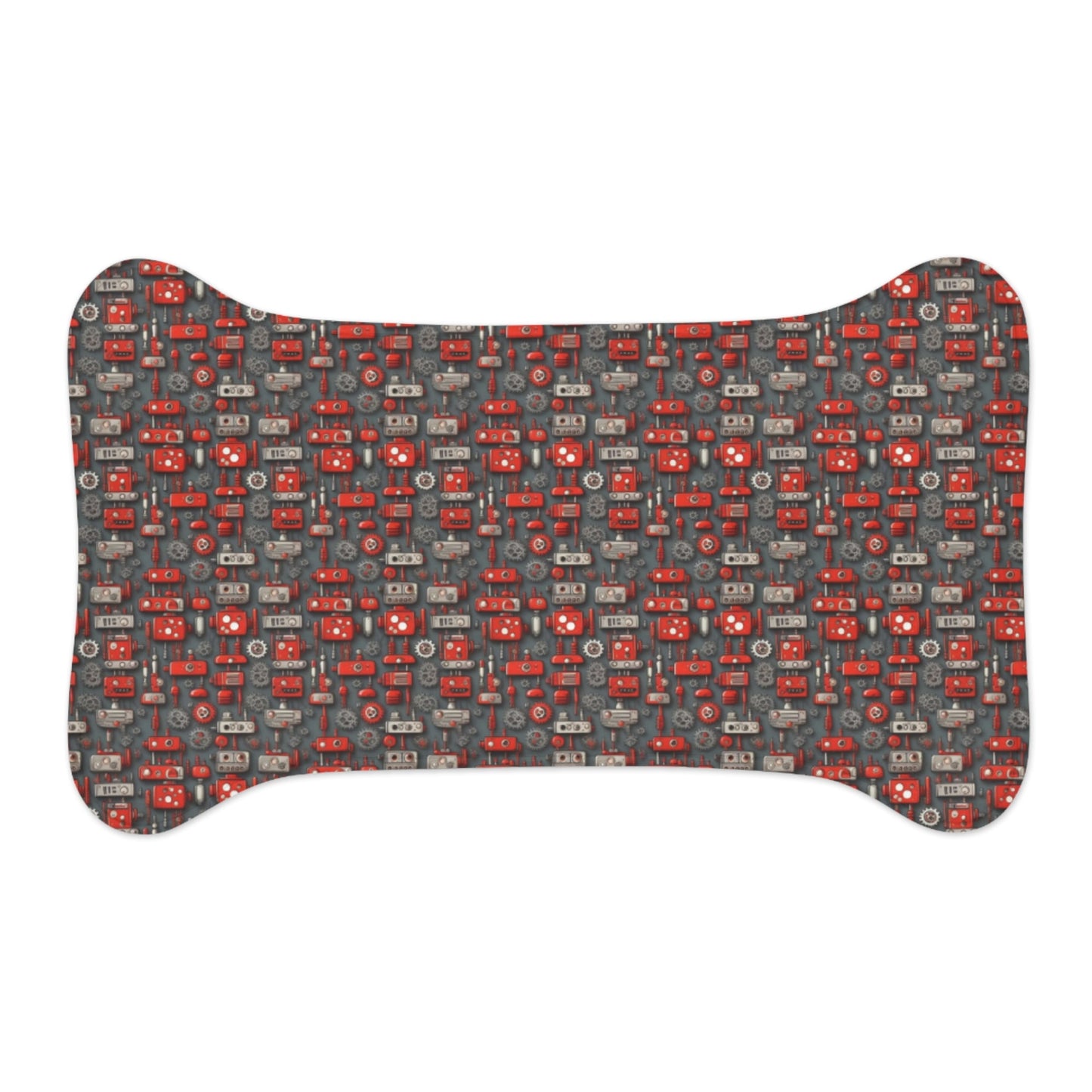 Crimson Cogs and Circuitry Pattern - Pet Feeding Mat Pet Ze