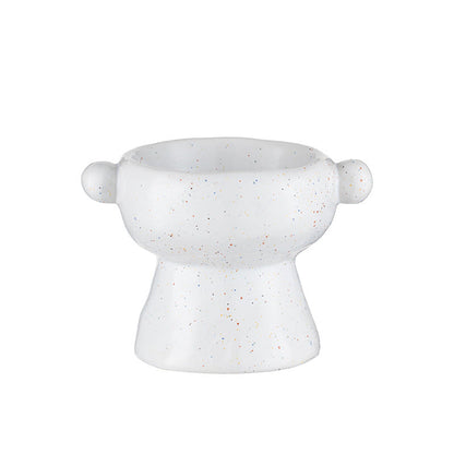 Pet Cat Anti-flip Flat Mouth Ceramic Bowl