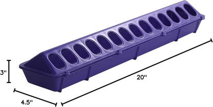 Little Giant 20" Plastic Flip-Top Poultry Ground Feeder, Purple Chickens Birds 2-Pack
