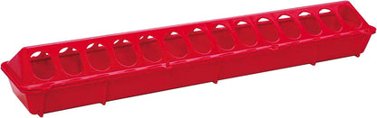 Little Giant 20" Plastic Flip-Top Poultry Ground Feeder, Red Chickens Birds 2-Pack