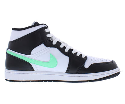 Jordan Nike Air 1 Mid Men's Shoes White/Green Glow-Black DQ8426 103 - Size 11.5