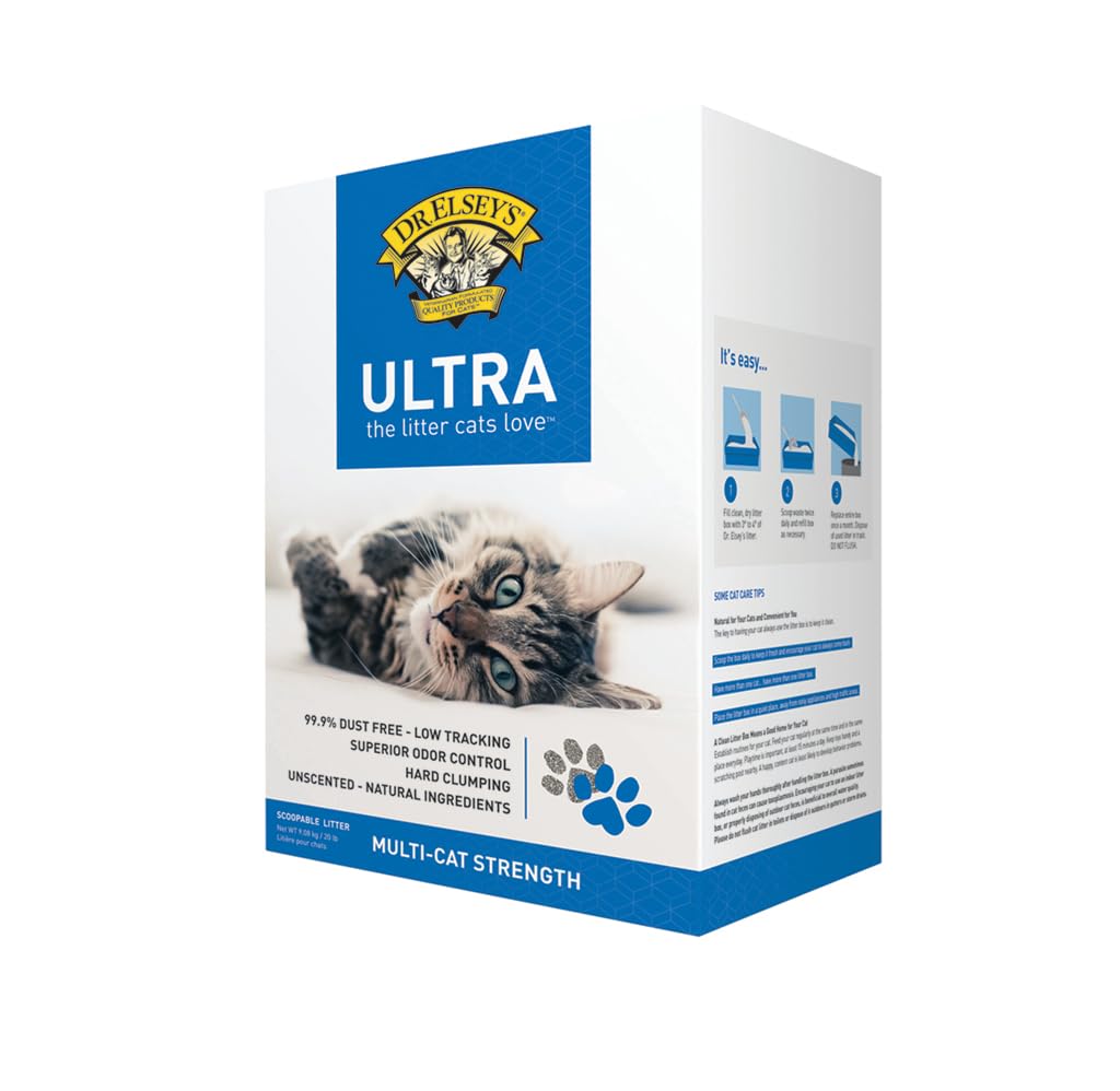 Dr. Elsey's Ultra Premium Clumping Cat Litter, 99% Dust-Free, Low Tracking, Superior Odor Control, Unscented & Natural Ingredients