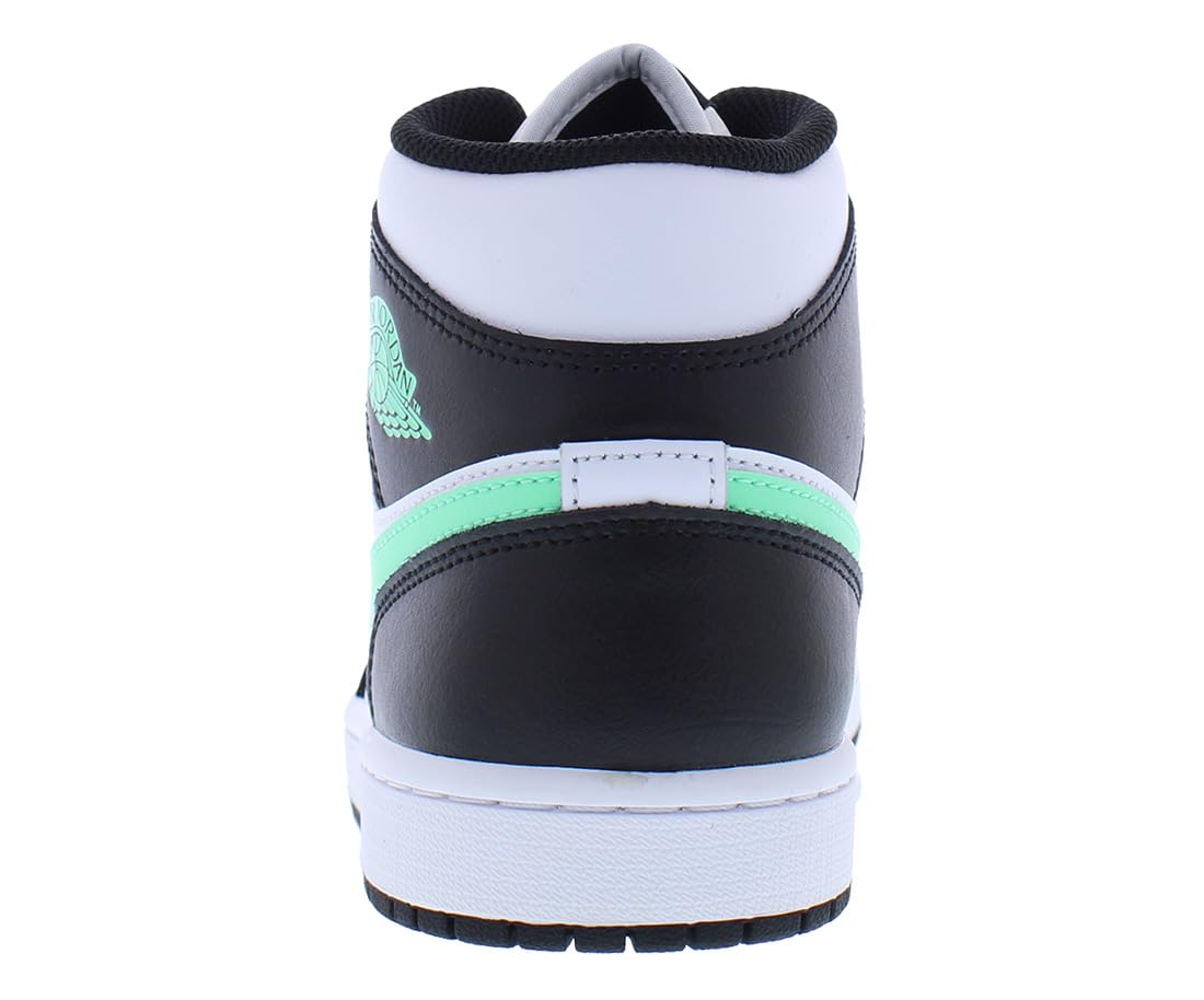 Jordan Nike Air 1 Mid Men's Shoes White/Green Glow-Black DQ8426 103 - Size 11.5