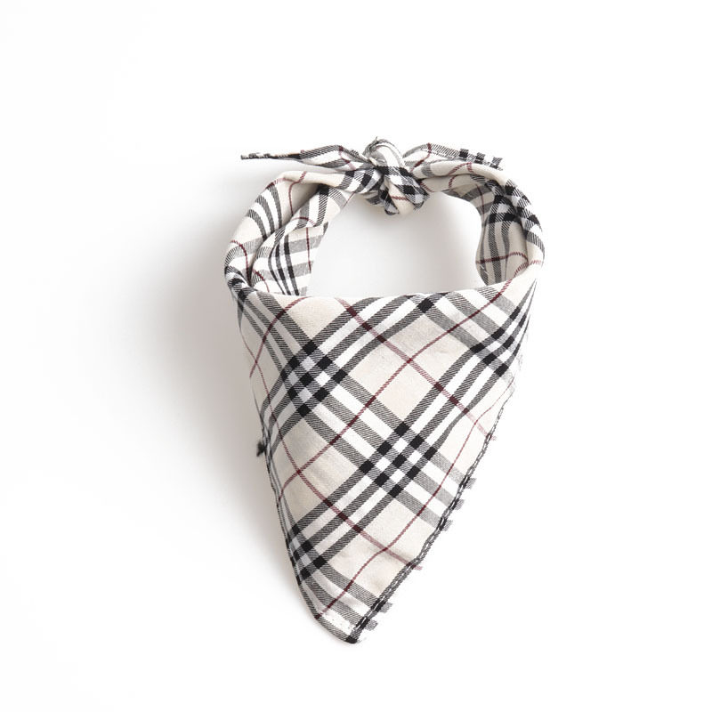 Dog And Cat Plaid Double-layer Thickened Pet Bib For Dogs