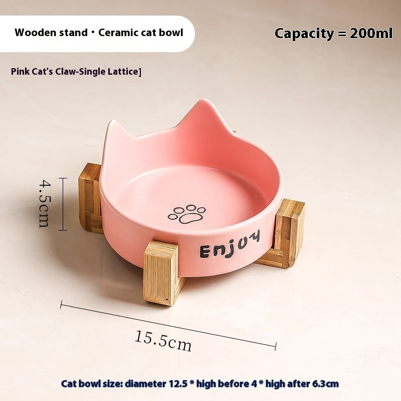 2-in-1 Cat Food Bowl Pet Water Bowl Anti-tumble