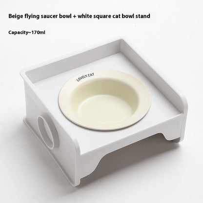 Ceramic Height Increasing Table Frame, Square Cat Bowl
