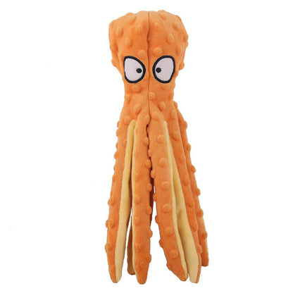 Dog Squeaky Toys Octopus No Stuffing Crinkle Plush Toys For Puppy Teething Durable Interactive Chew Toys For Small Medium And Large Dogs Training And Reduce Boredom
