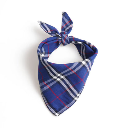 Dog And Cat Plaid Double-layer Thickened Pet Bib For Dogs